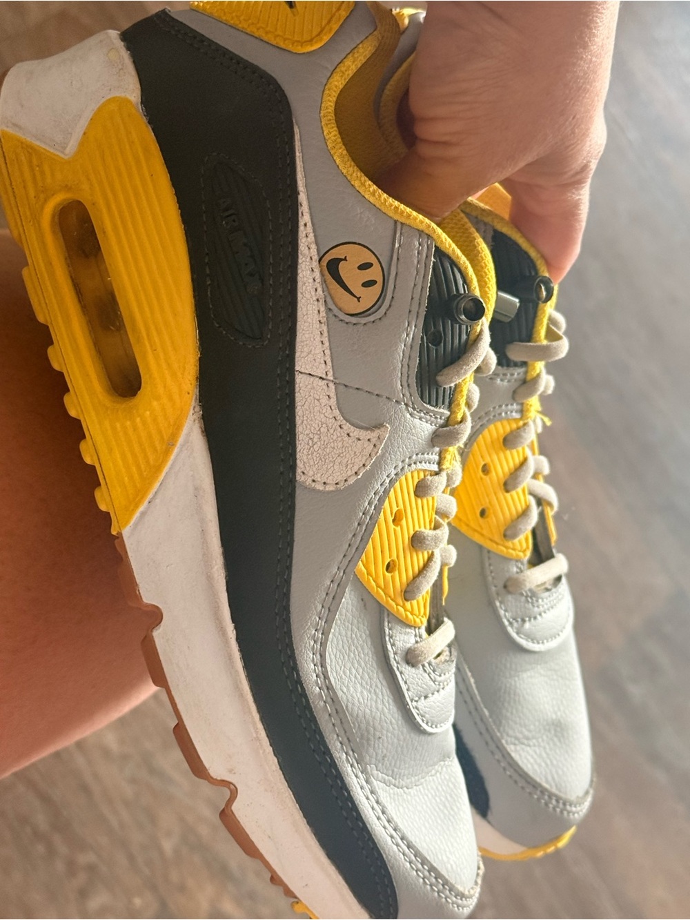 Nike Air Max White, Black & Yellow Retro Sneakers